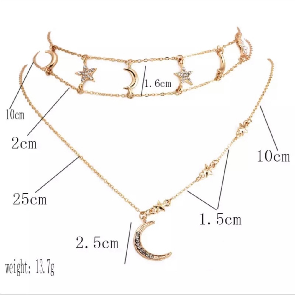 RESTOCKED✨ star moon layered necklace gold - Picture 2 of 2